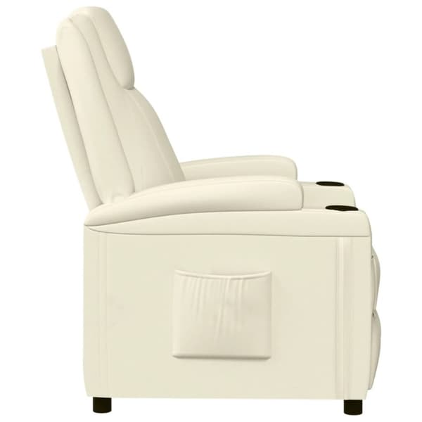 Reclinerfåtölj gräddvit konstläder