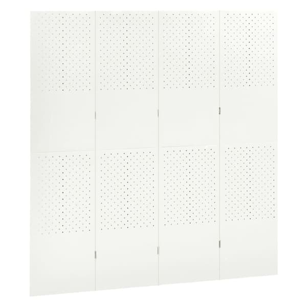 Rumsavdelare 4 paneler vit 160x180 cm stål