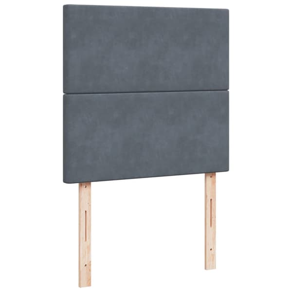 Ramsäng med madrass mörkgrå 90x190 cm sammet
