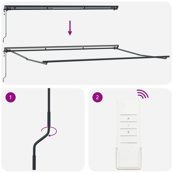 Markisram Antracit 450 × 300 cm Polyester med PU-beläggning