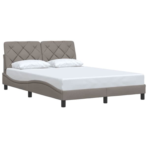 Bed Frame without Mattress Taupe 140x200 cm Fabric