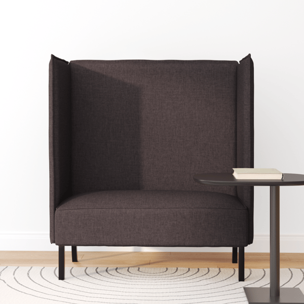 Hög Ryggsoffa 101cm Mörkbrun tyg