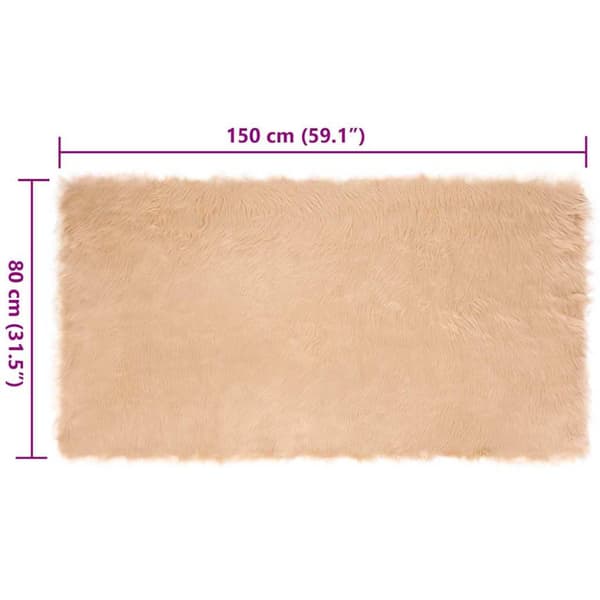 Fuskfäll matta TAFALLA Beige 80 x 150 cm Polyester