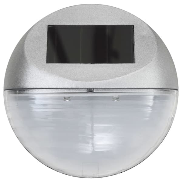 Sollampa vägg LED set 12 st rund silver