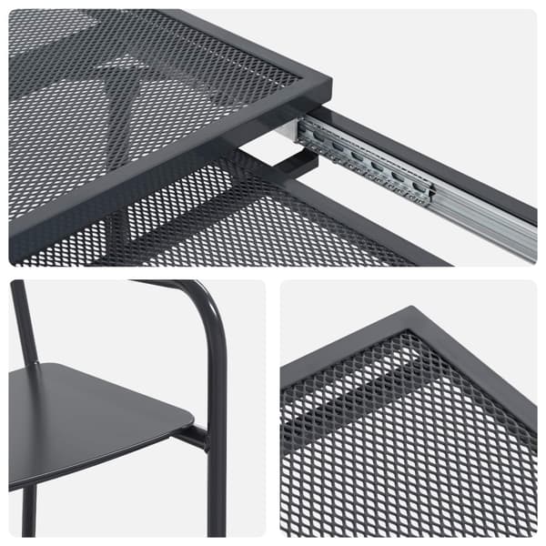 Trädgårdsmöbelset 9 pcs Antracit Stål