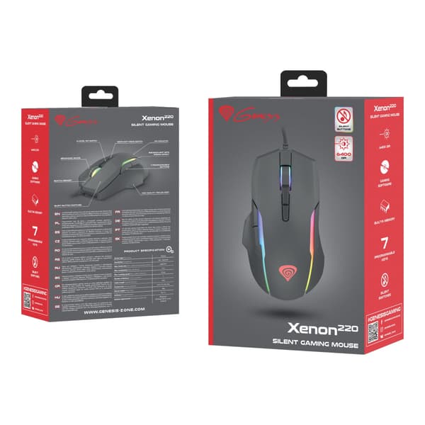 Genesis Xenon 220 - mus - USB - svart