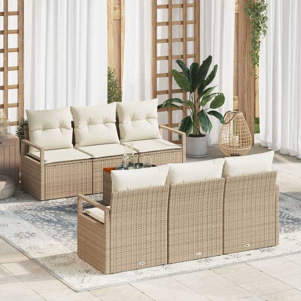 Trädgårdsoffset 7 st Beige konstrotting