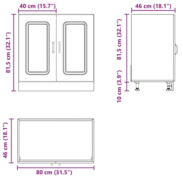 Diskbänk underskåp högglans vit 80x46x81,5 cm konstruerat trä