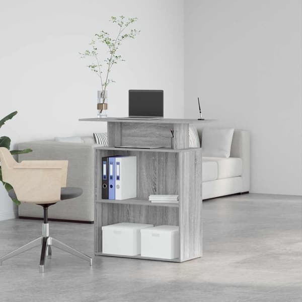 Receptionsdisk grå sonoma 100x40x104 cm konstruerat trä
