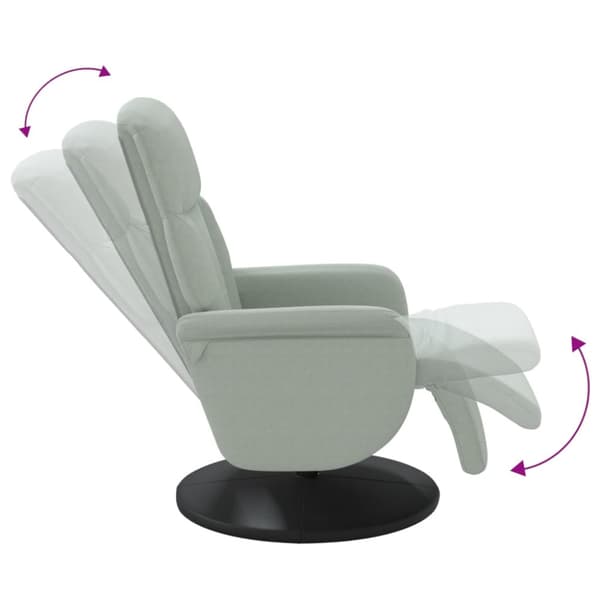 Reclinerfåtölj med fotstöd ljusgrå sammet