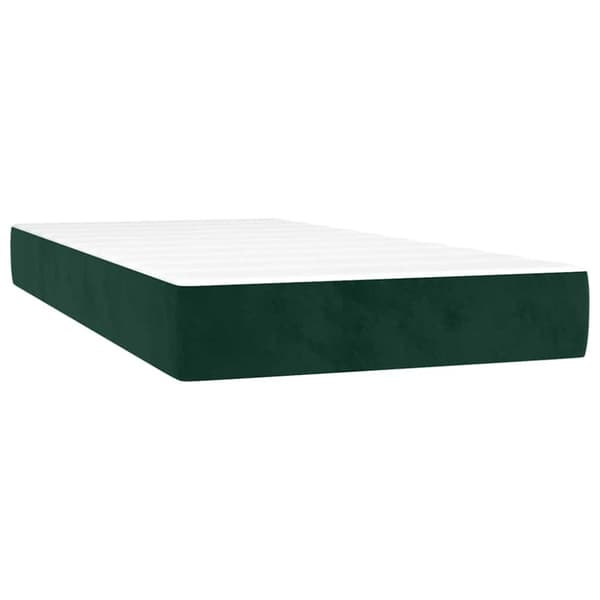 Ramsäng med madrass mörkgrön 90x200 cm sammet