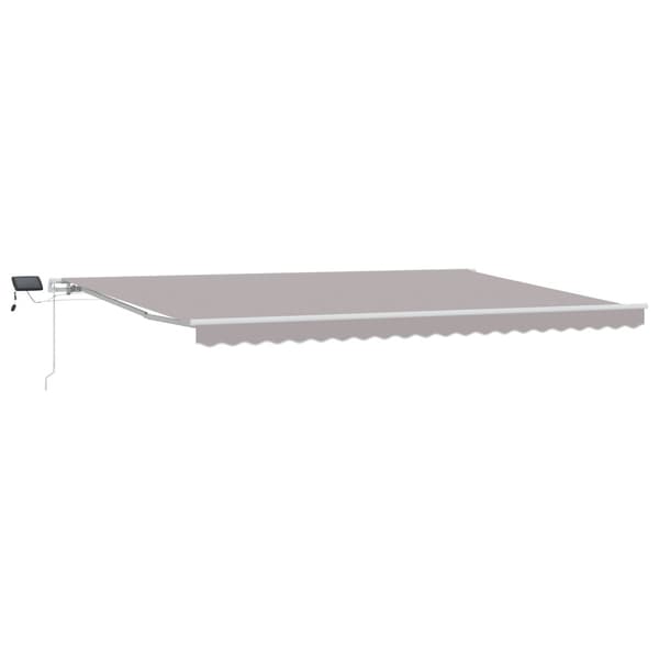 Utfällbar markis Ljusgrå 500 × 300 cm Tyger och Stål