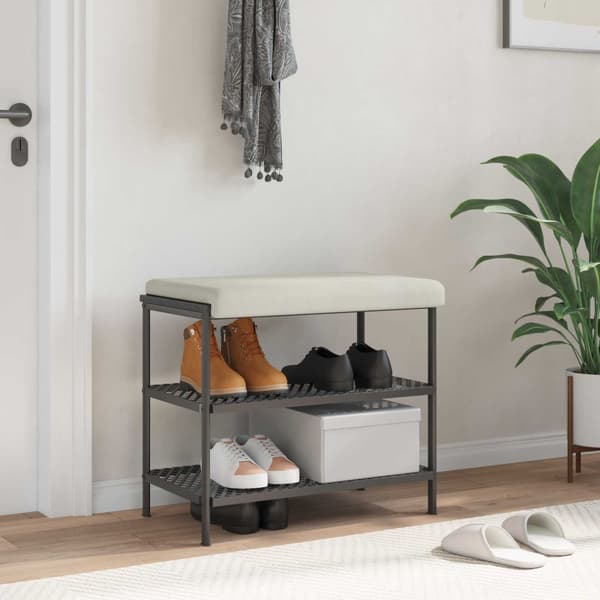 Bänk kudde Sammet (V) Gräddvit Djup 35 cm