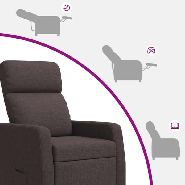 Massagefåtölj Mörkbrun Tyg