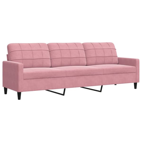 Soffgrupp med dynor 2 delar rosa sammet