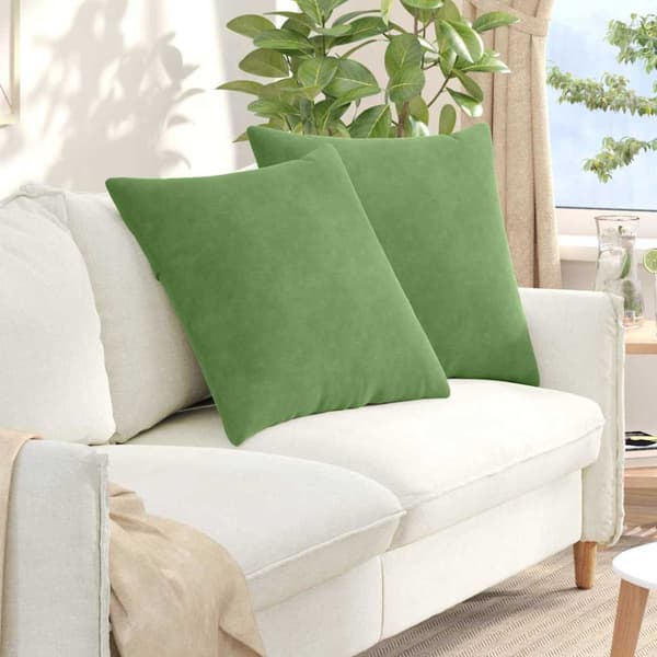 Sofakuddar 2 pcs Ljusgrön 80 x 80 cm Kordread tyg