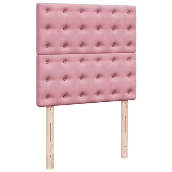 Ramsäng med madrass rosa 90x200 cm sammet