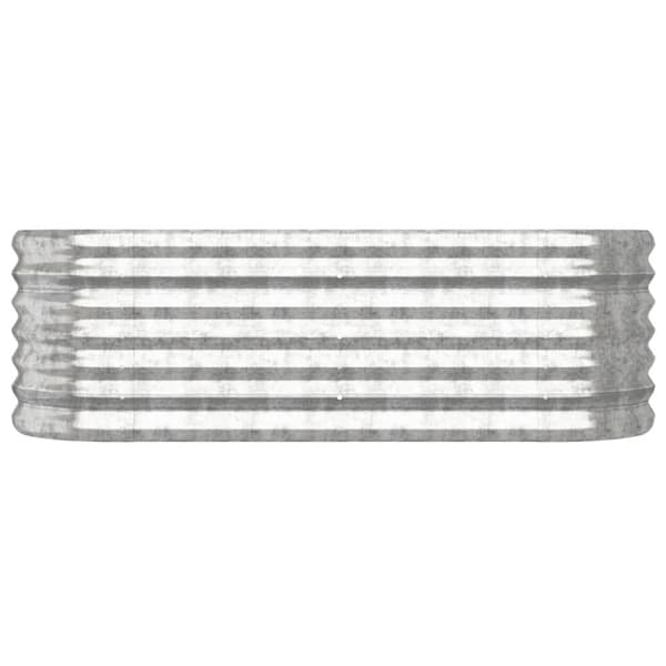 Odlingslåda galvaniserat stål 114x40x36 cm silver