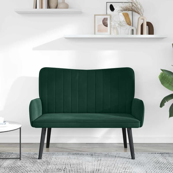 Tvåsitssoffa Mörkgrön 115 x 61 x 87 cm Sammet