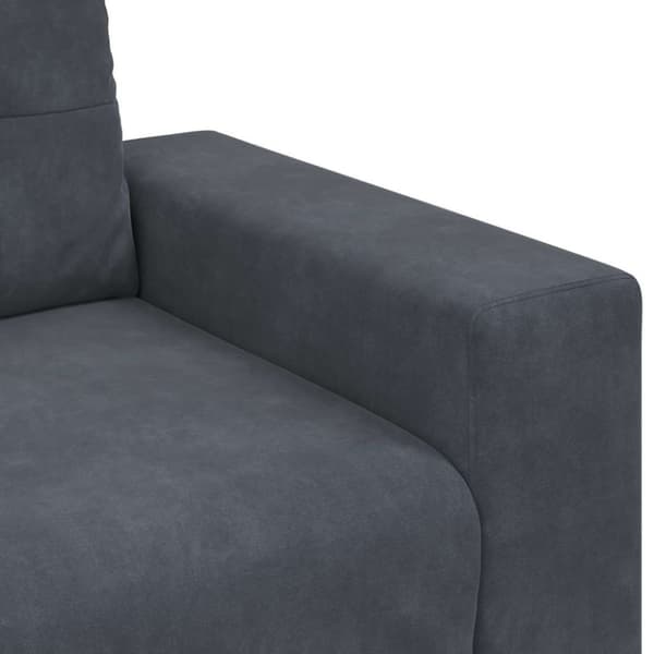 3-sitssoffa mörkgrå 220x78x80 cm sammet