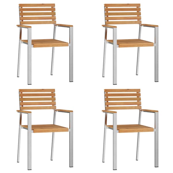 Trädgårdsmöbelset 5 pcs Brun Massivt teakträ