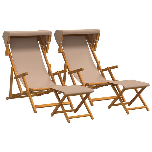 Deck Chair 4 st 3 Position Massiv Eukalyptus Trä Taupe