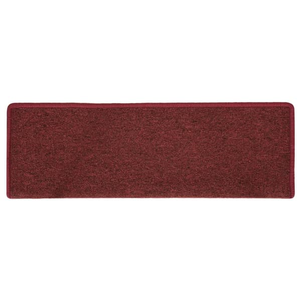 Trappmattor 15 st 65x21x4 cm bordeaux rektangulär kant