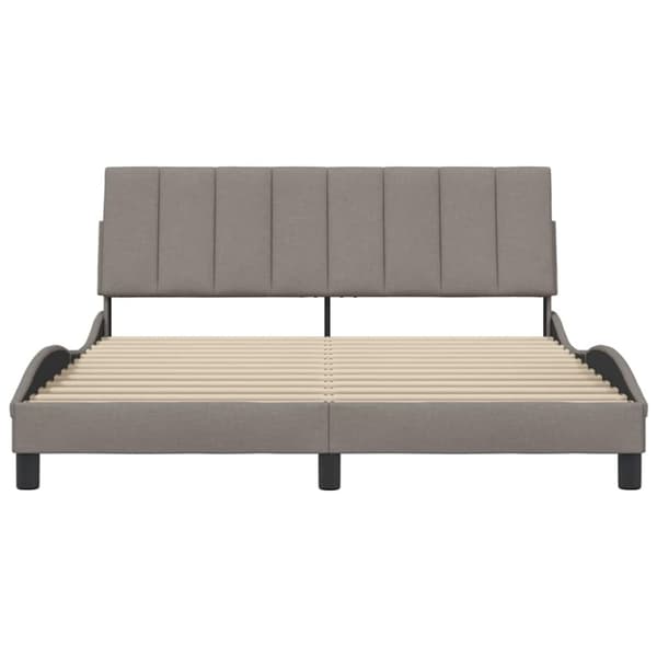 Bed Frame without Mattress "Hanko" Taupe 160x200 cm Fabric