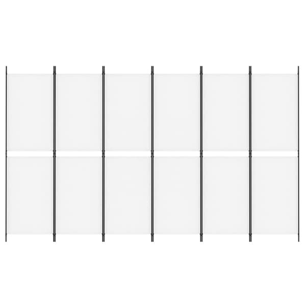 Rumsavdelare 6 paneler vit 300x180 cm tyg