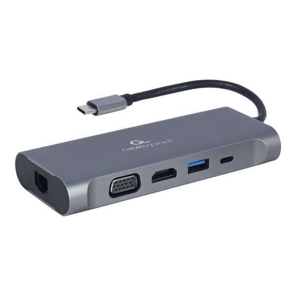 Cablexpert A-CM-COMBO7-01 - dockningsstation - USB-C 3.1 - HDMI, VGA - 1GbE