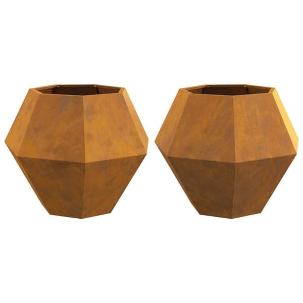 Planteringskärl 2 pcs Rostig 75 x 75 x 60 cm