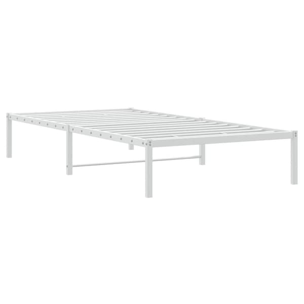 Sängram metall vit 100x190 cm