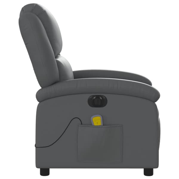 Elektrisk massagefåtölj grå konstläder