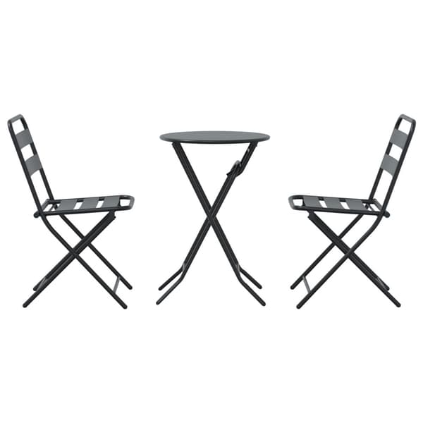 Trädgårds Bistro Set 3 pcs Antracit Stål