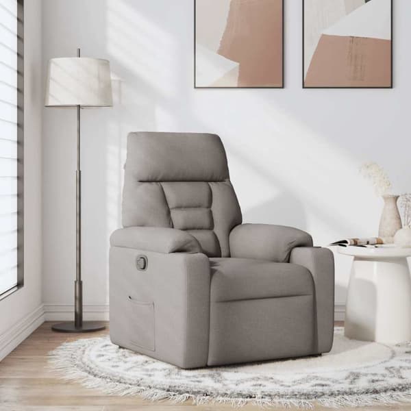 Reclinerfåtölj taupe tyg