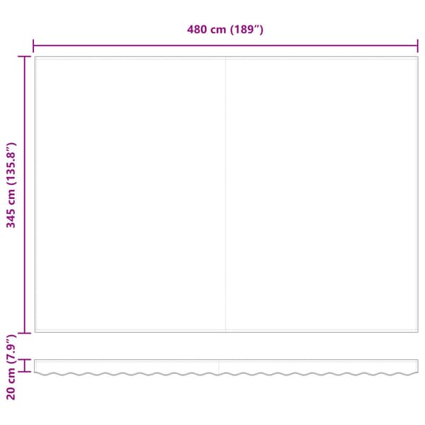 Utfällbar markis Beige 500 × 350 cm Polyester och Stål