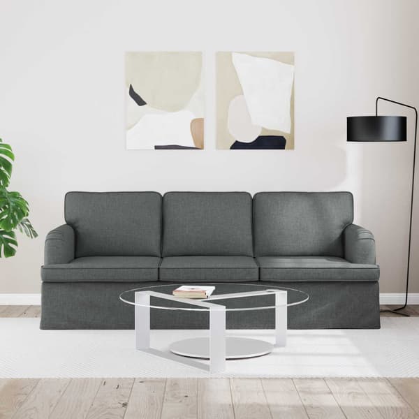 Soffa Mörkgrå 201 x 80 x 85 cm tyg