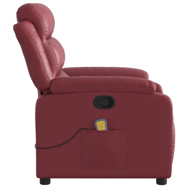 Massagefåtölj vinröd konstläder