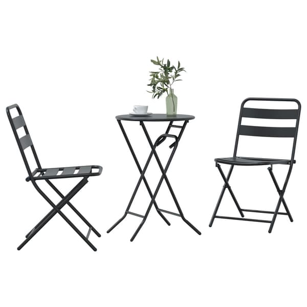 Trädgårds Bistro Set 3 pcs Antracit Stål