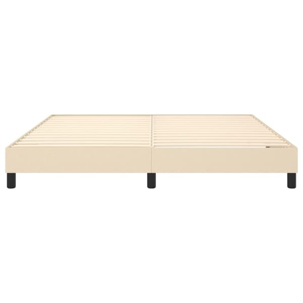 Boxspring-sängram gräddvit 180x200 cm tyg