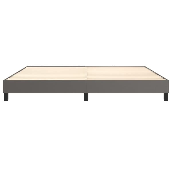 Boxspring-sängram grå 200x200 cm konstläder