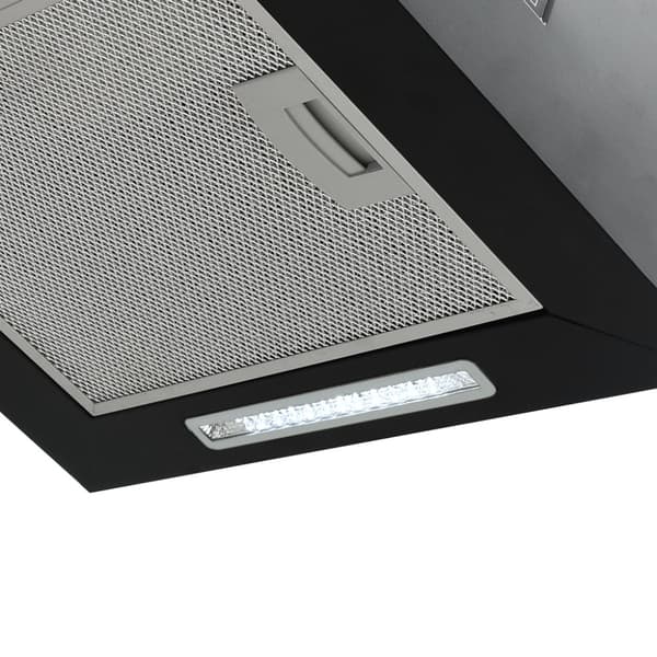 Hängande köksfläkt touchsensor LCD 55 cm pulverlackerat stål