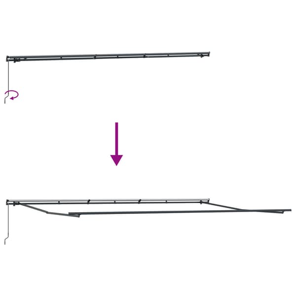Utfällbar markis Grön och gul 600 × 350 cm Polyester och Stål