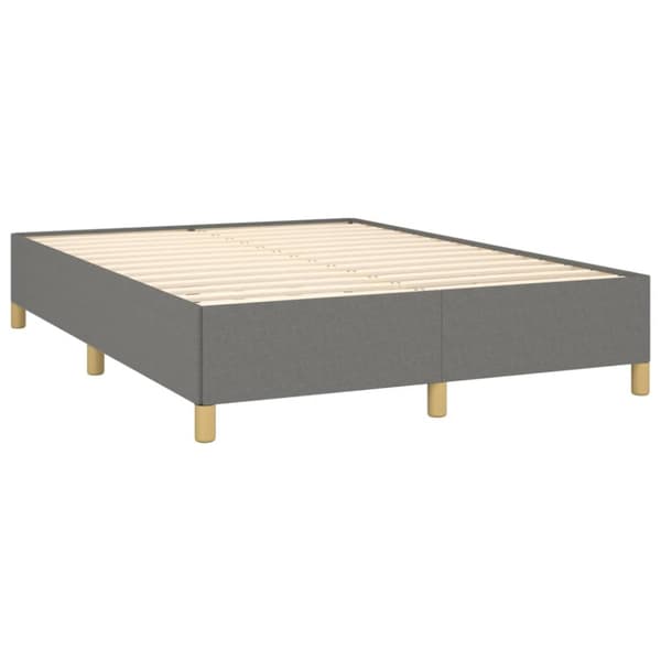 Ramsäng med madrass mörkgrå 140x200 cm tyg