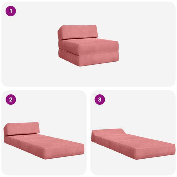 Fällbar Soffbed Rosa 60 x 70 x 41 cm Tyg