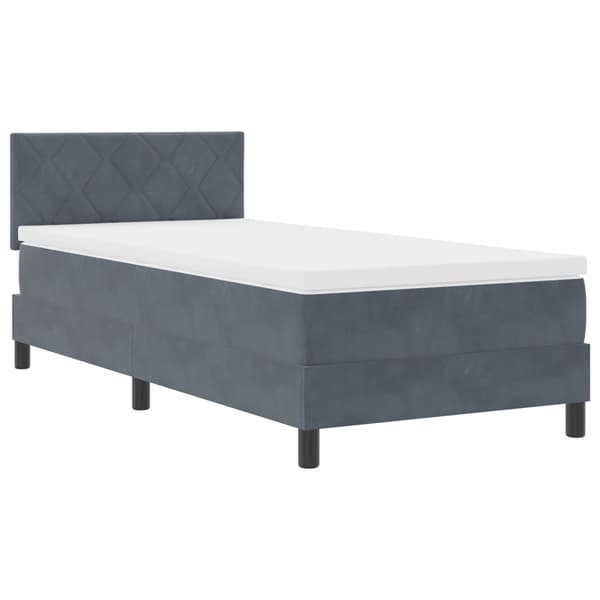 Bäddfjäder med madrass Mörkgrå 90 x 200 cm Sammet
