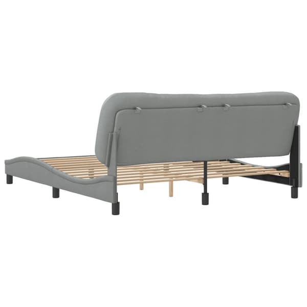 Bed Frame without Mattress "Hvar" Light Grey 180x200 cm Fabric