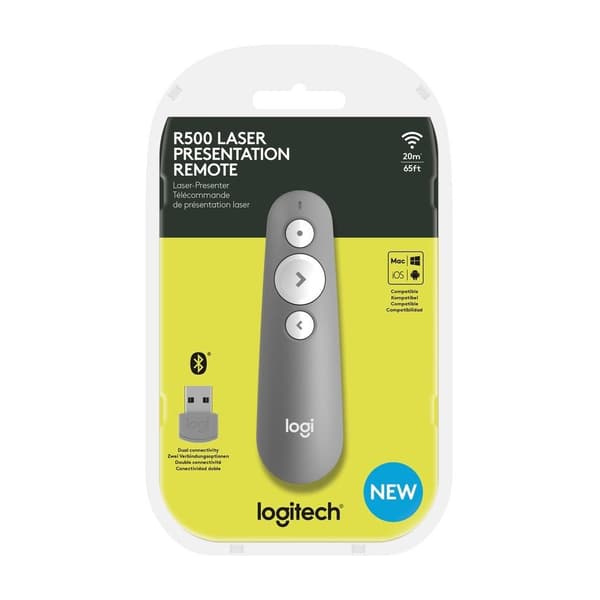Logitech R500 trådlösa presentatörer Bluetooth/RF Grå
