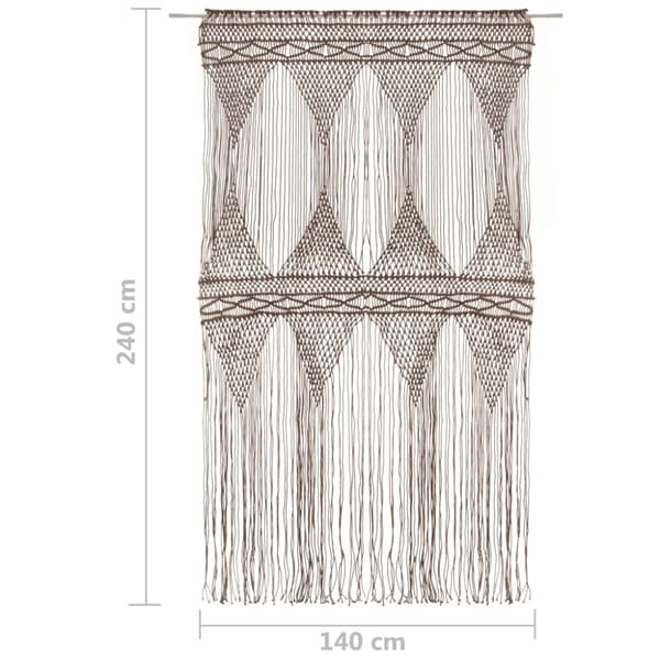 Gardin makramé taupe 140x240 cm bomull