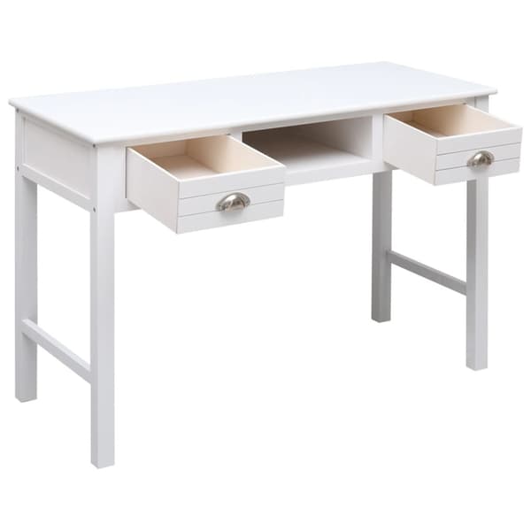 Skrivbord vit 110x45x76 cm trä